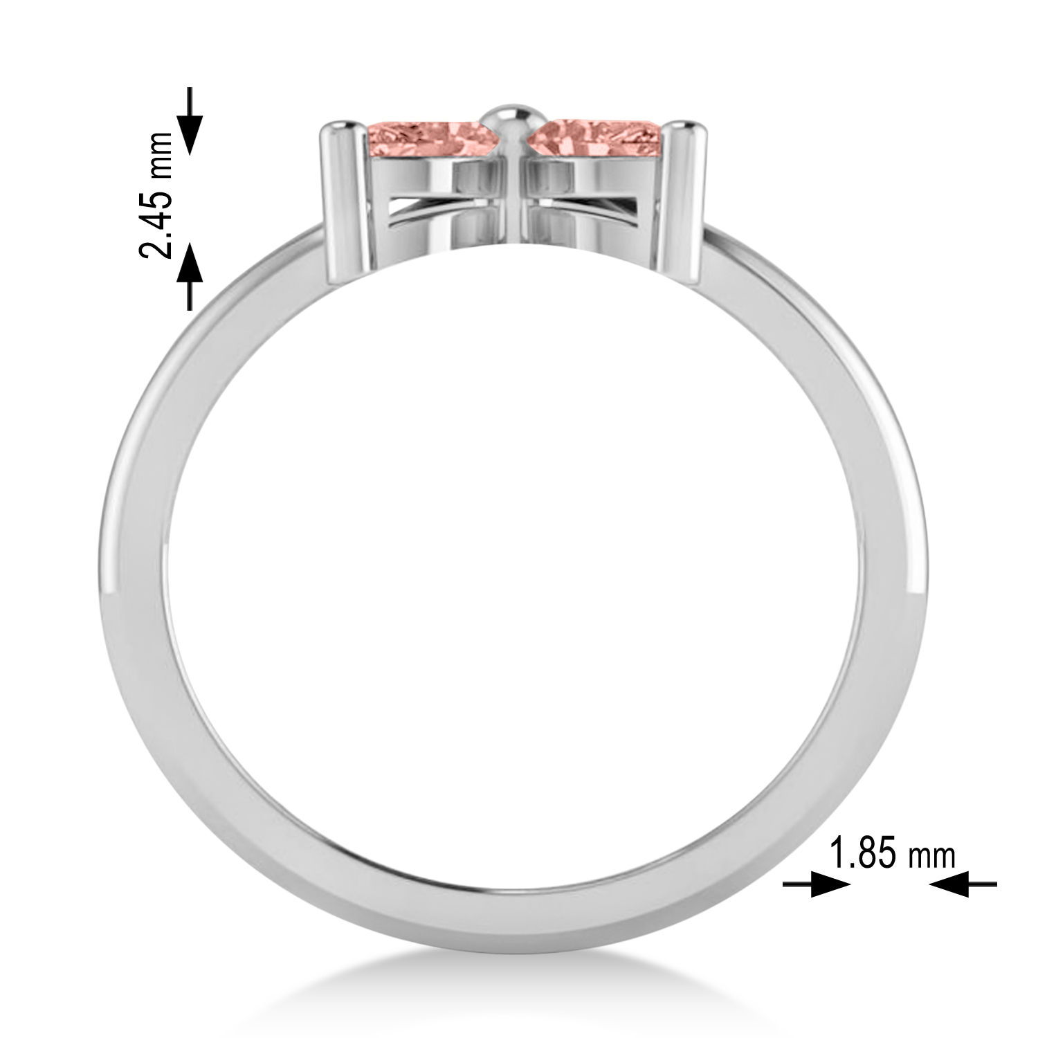 Morganite Flower Marquise Ring 14k White Gold (0.52 ctw)