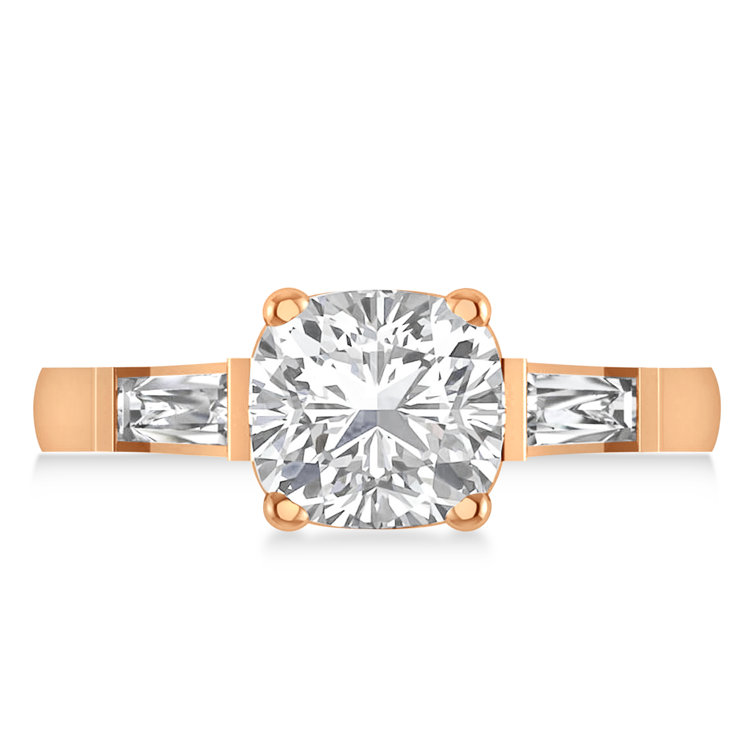 Diamond Three-Stone Cushion Ring 14k Rose Gold (2.44ct)