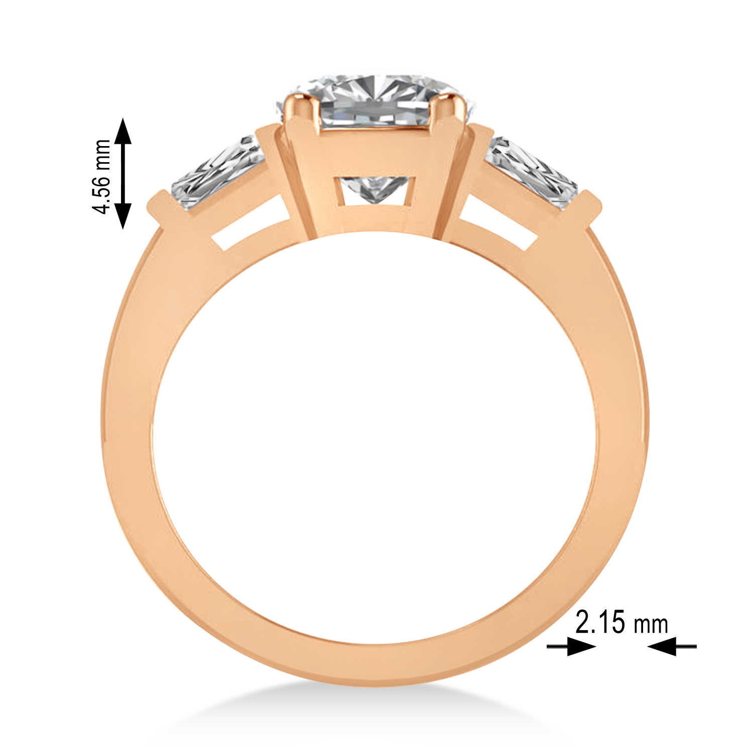Diamond Three-Stone Cushion Ring 14k Rose Gold (2.44ct)