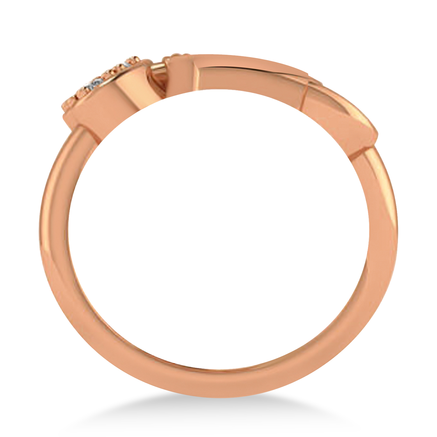 Diamond Key And Lock Ring Band 14k Rose Gold (0.09ct)
