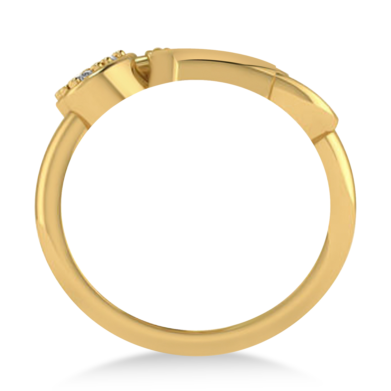 Diamond Key And Lock Ring Band 14k Yellow Gold (0.09ct)