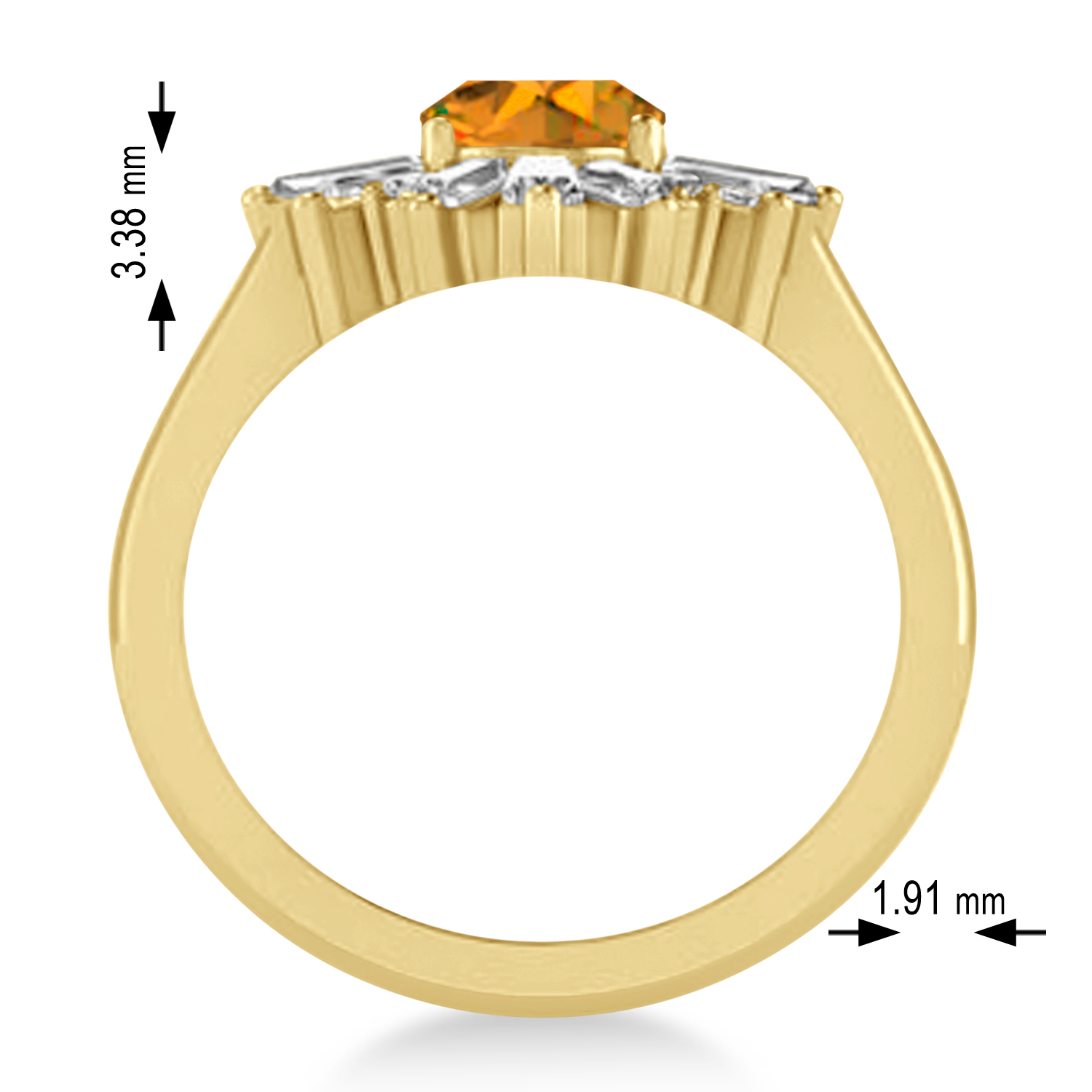 Citrine & Diamond Oval Cut Ballerina Engagement Ring 18k Yellow Gold (3.06 ctw)