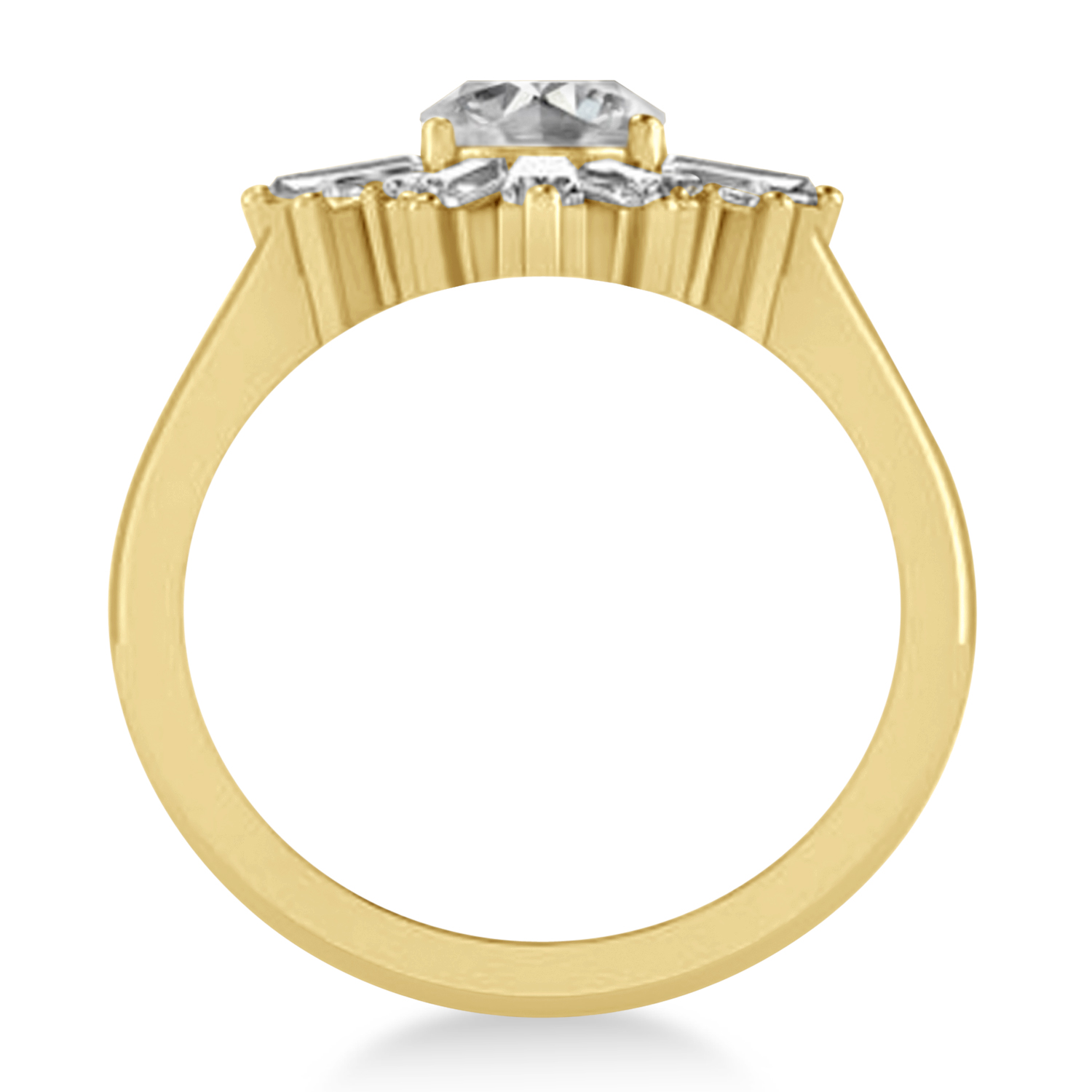 Diamond Oval Cut Ballerina Engagement Ring 18k Yellow Gold (2.51 ctw)