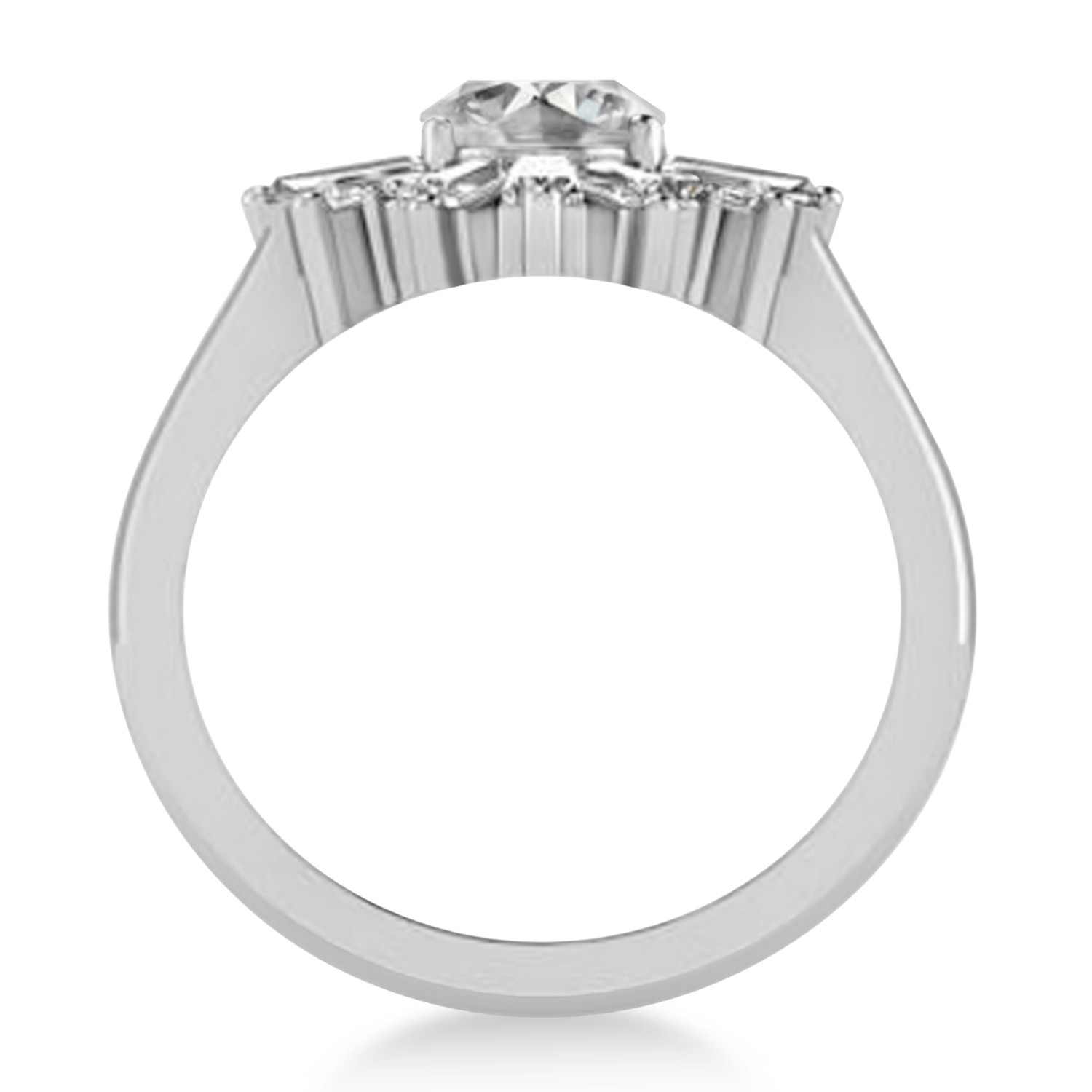 Diamond Oval Cut Ballerina Engagement Ring Platinum (2.51 ctw)