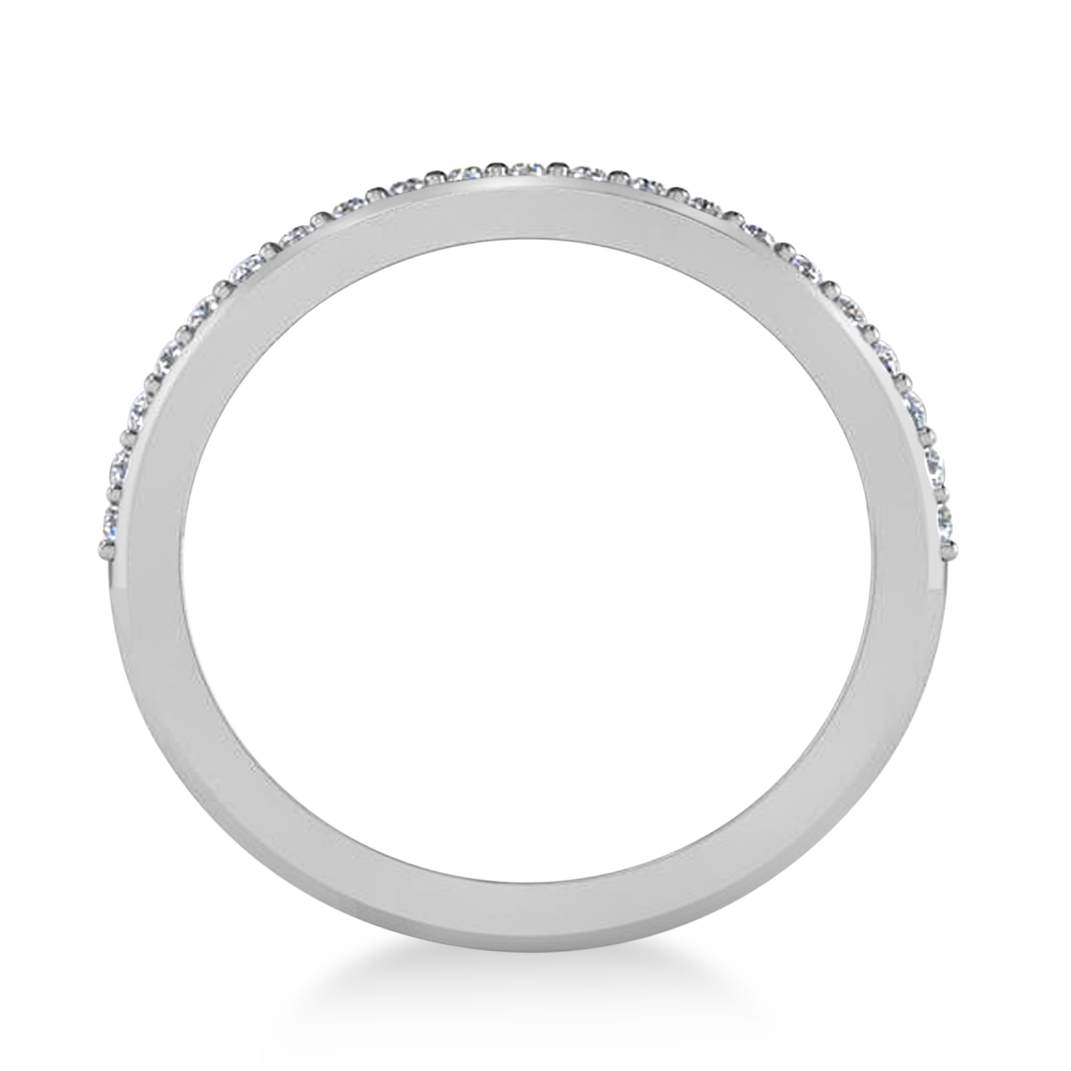 Diamond Half-Eternity Prong-Set Wedding Band 14k White Gold (0.21 ctw)