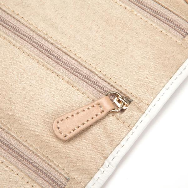WOLF Chloe Jewelry Roll Case in Cream Pattern Leather