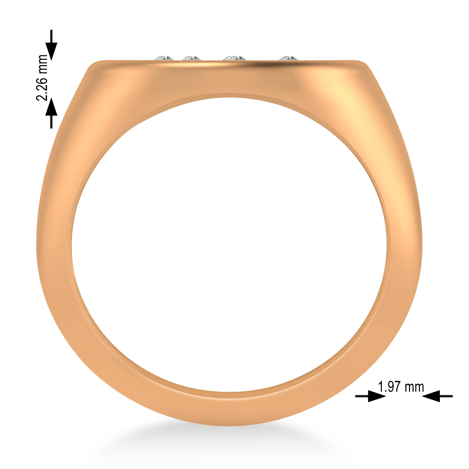 Men's Diamond Constellation Signet Ring 14k Rose Gold (0.03 ctw)