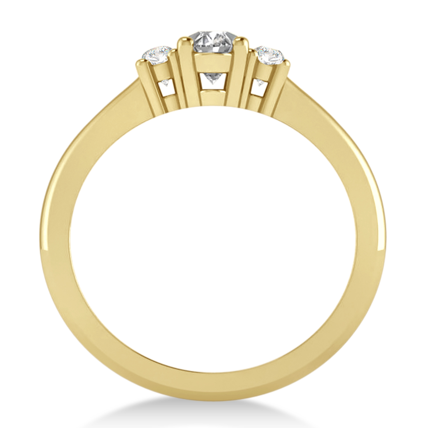 Small Oval Diamond Three-Stone Engagement Ring 14k Yellow Gold (0.60ct)