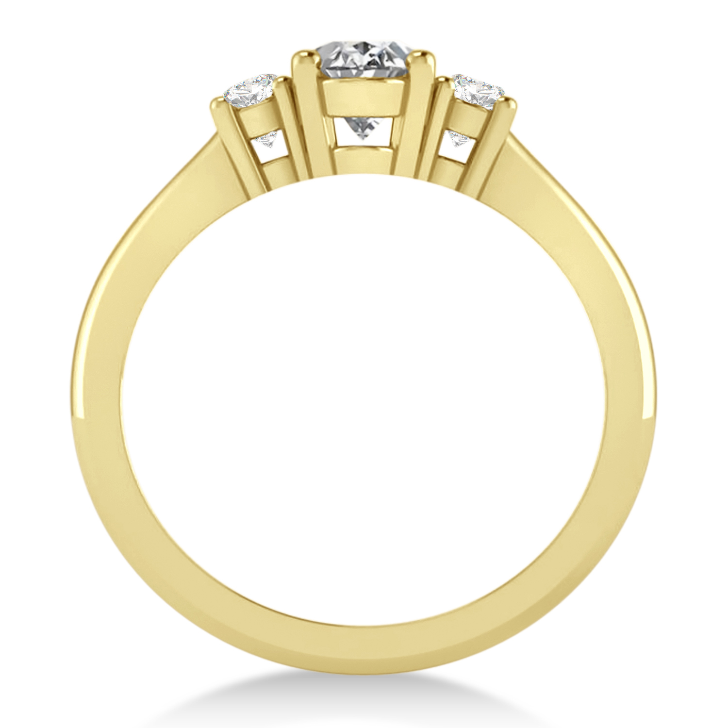 Oval Lab Grown Diamond Three-Stone Engagement Ring 14k Yellow Gold (1.20ct)