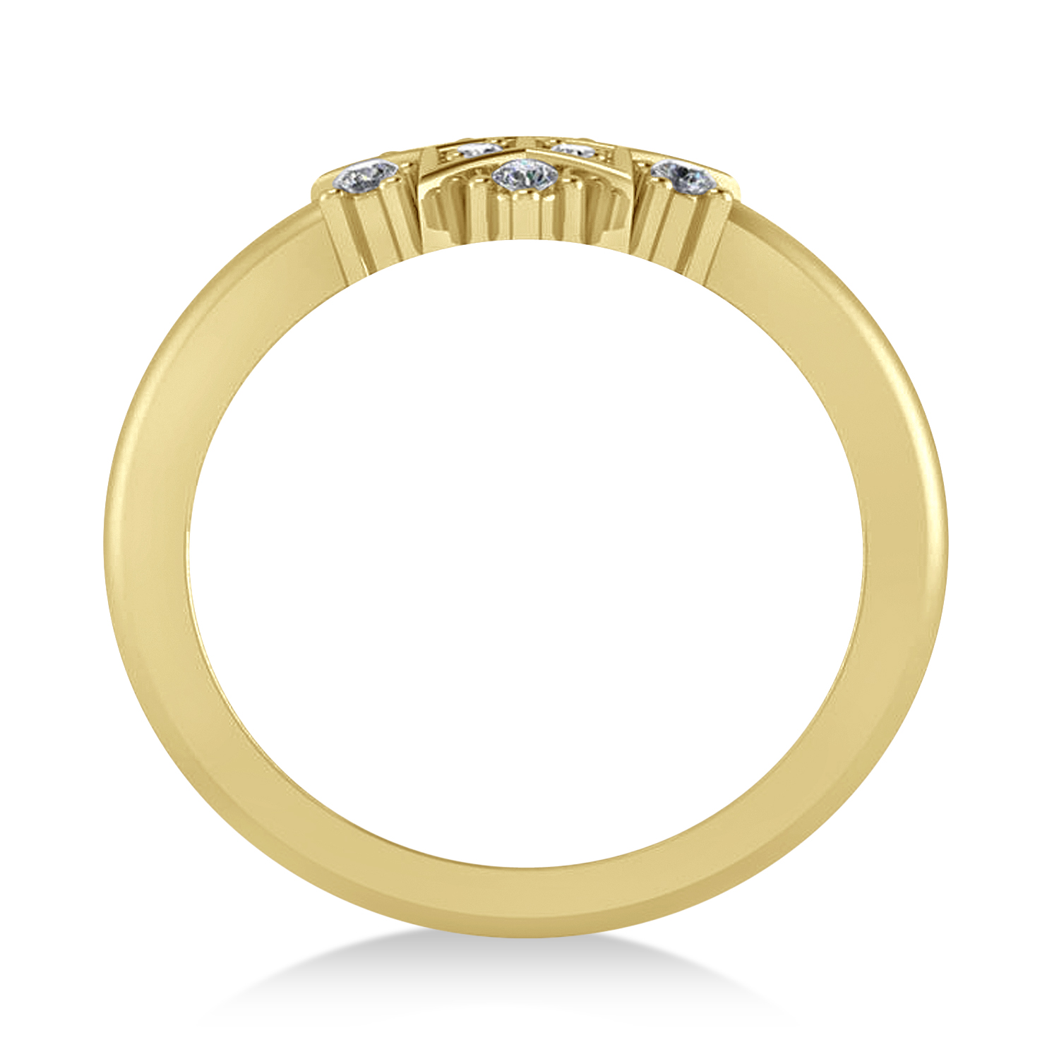 Diamond Snowflake Ring/Wedding Band 14k Yellow Gold (0.24ct)