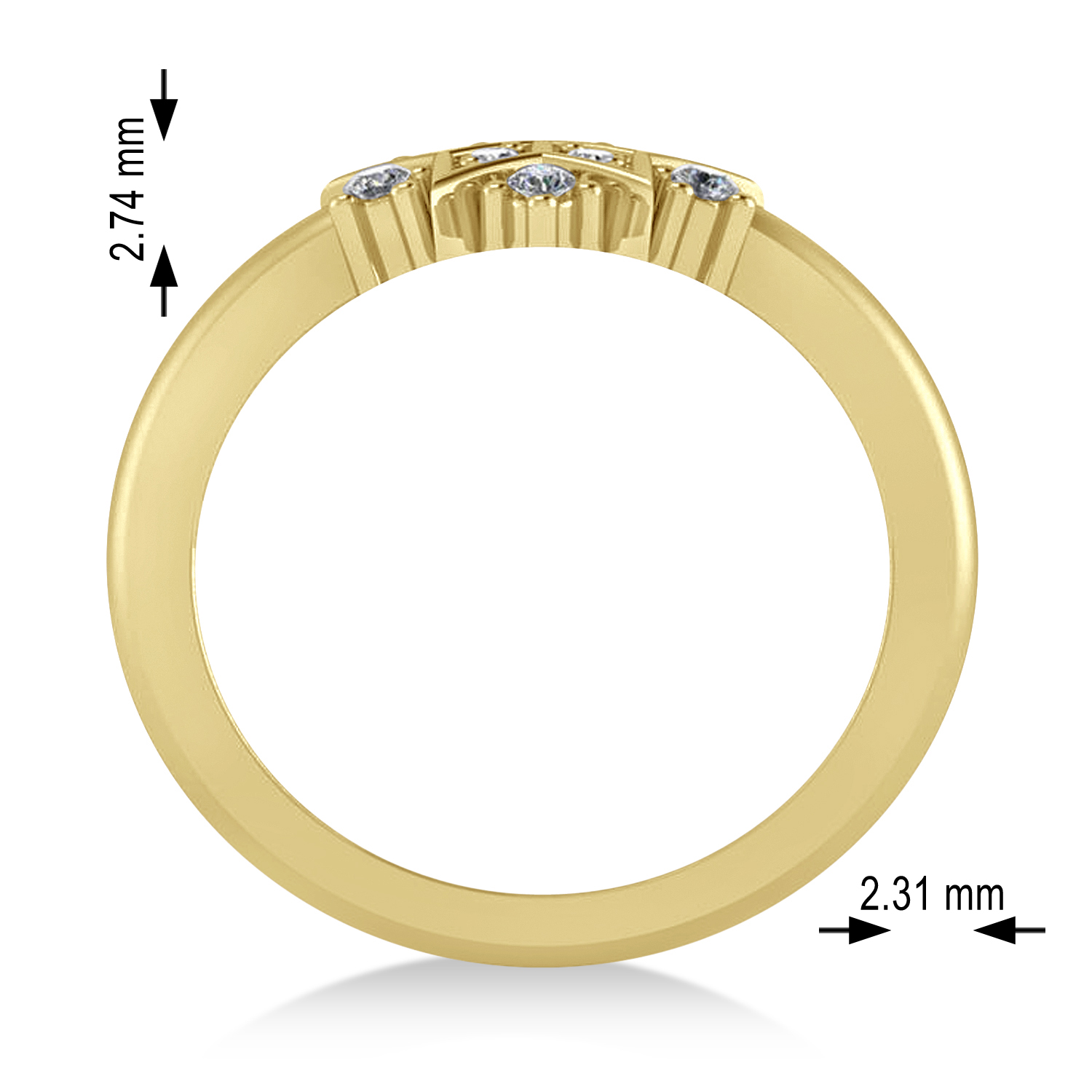 Diamond Snowflake Ring/Wedding Band 14k Yellow Gold (0.24ct)