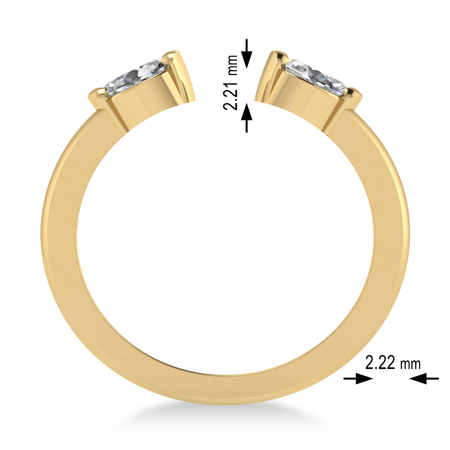 Diamond Open Concept Ring/Band 14k Yellow Gold (0.40ct)