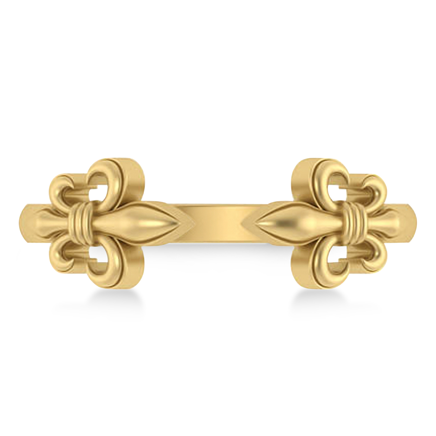 Fleur De Lis Open Concept Ring/Wedding Band 14k Yellow Gold