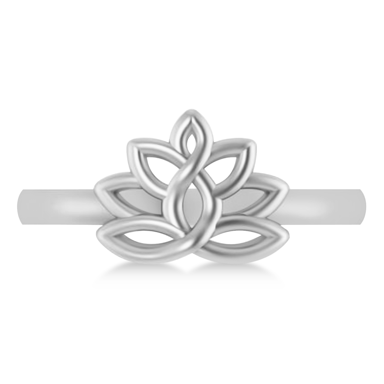 Lotus Flower Fashion Ring 14k White Gold