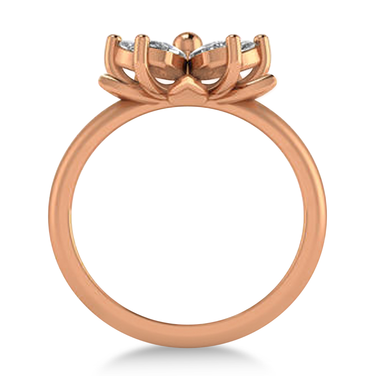 Diamond 5-Petal Flower Fashion Ring 14k Rose Gold (1.00ct)