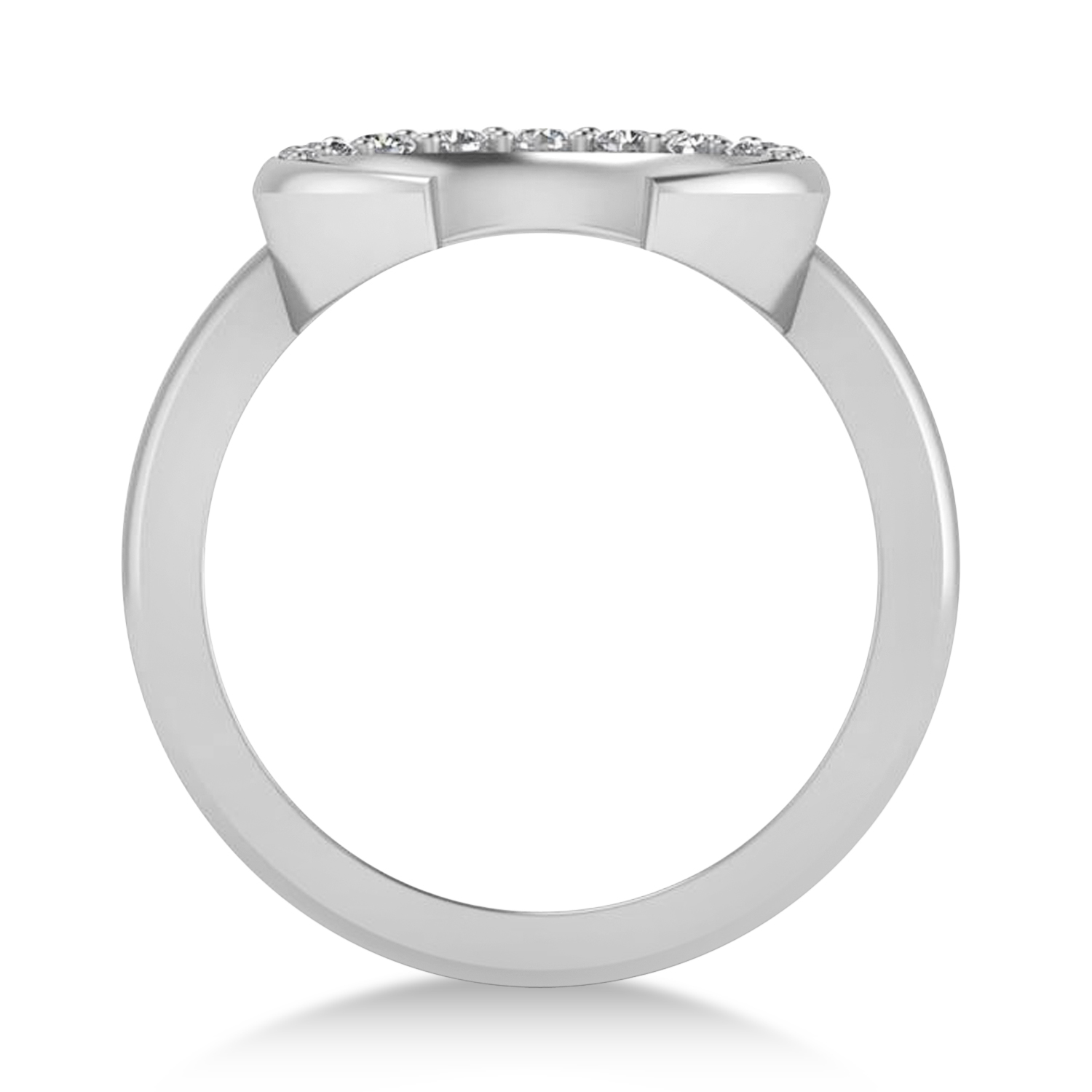 Diamond Horn Crescent Moon Ring 14k White Gold (0.21ct)