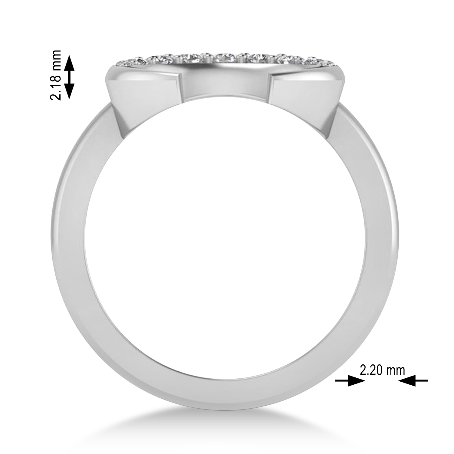 Diamond Horn Crescent Moon Ring 14k White Gold (0.21ct)