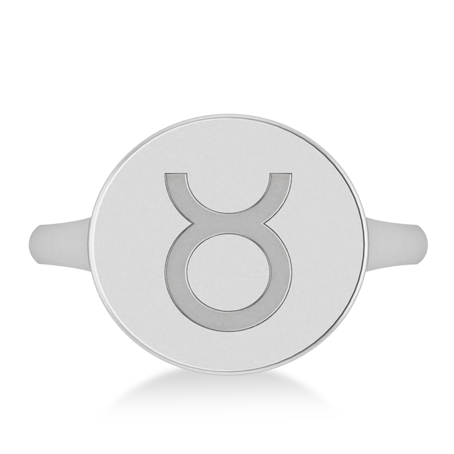 Taurus Disk Zodiac Ring 14k White Gold