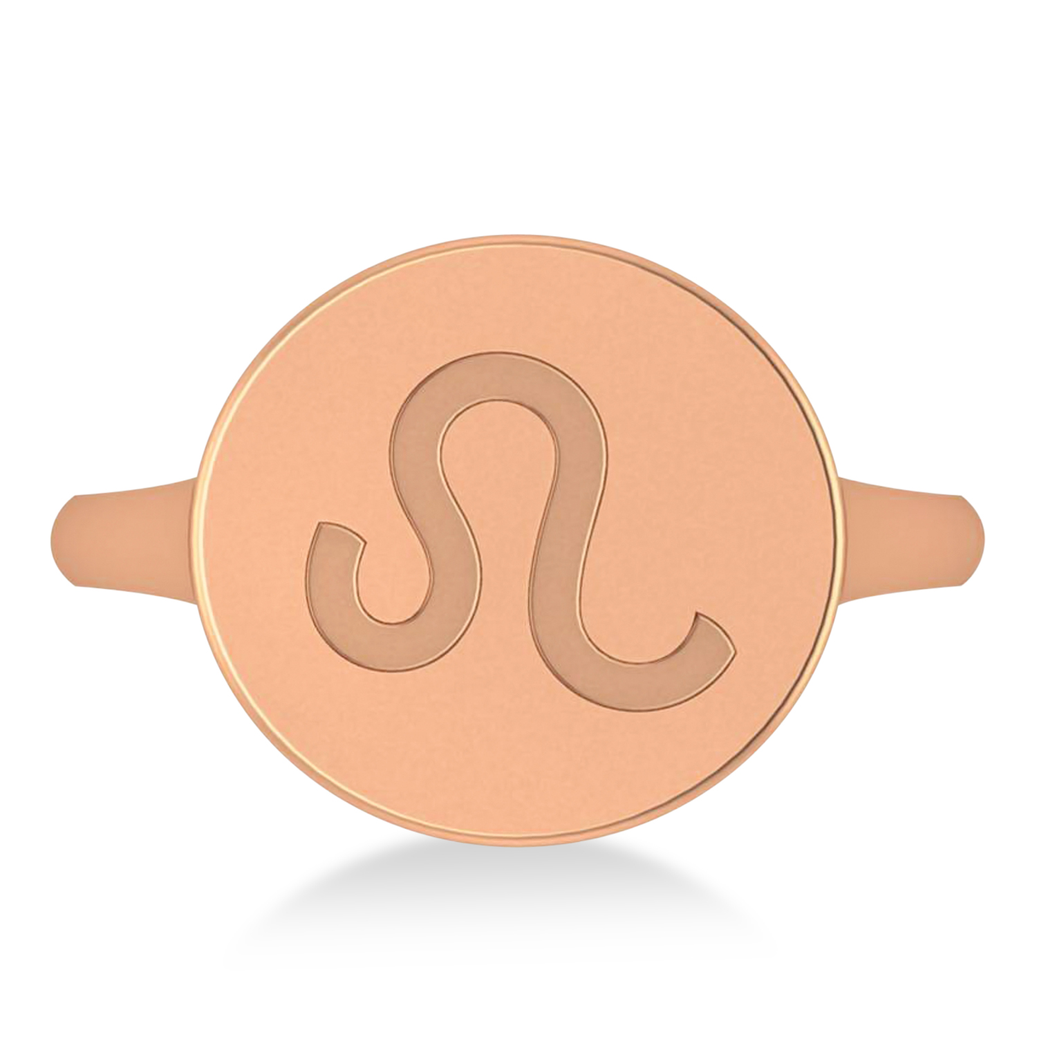Leo Disk Zodiac Ring 14k Rose Gold