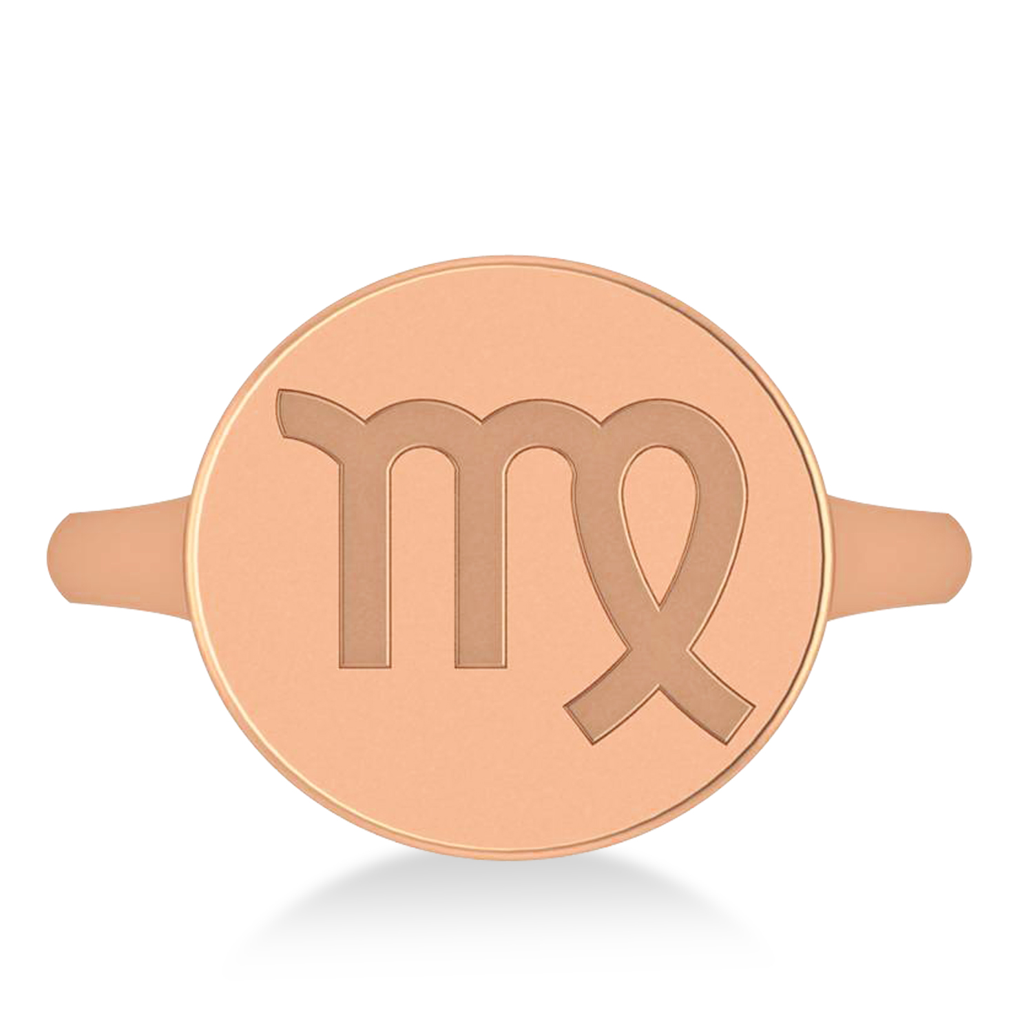 Virgo Disk Zodiac Ring 14k Rose Gold