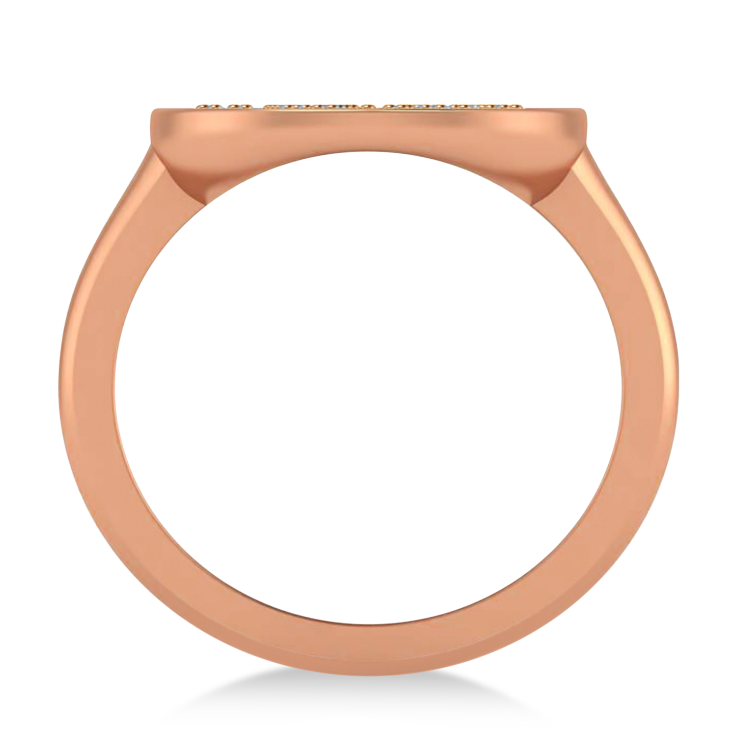 Diamond Capricorn Zodiac Disk Ring 14k Rose Gold (0.12ct)