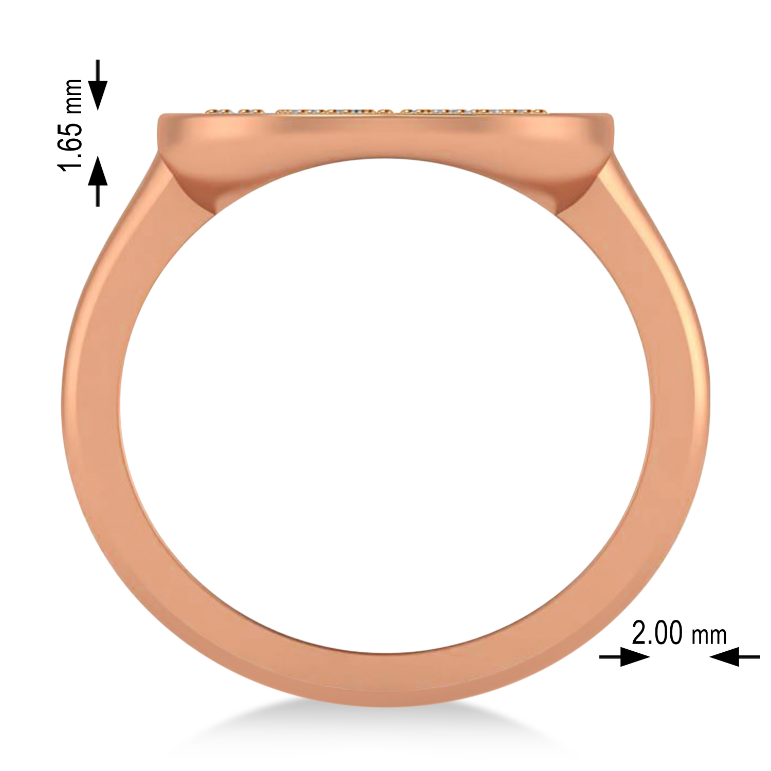Diamond Capricorn Zodiac Disk Ring 14k Rose Gold (0.12ct)