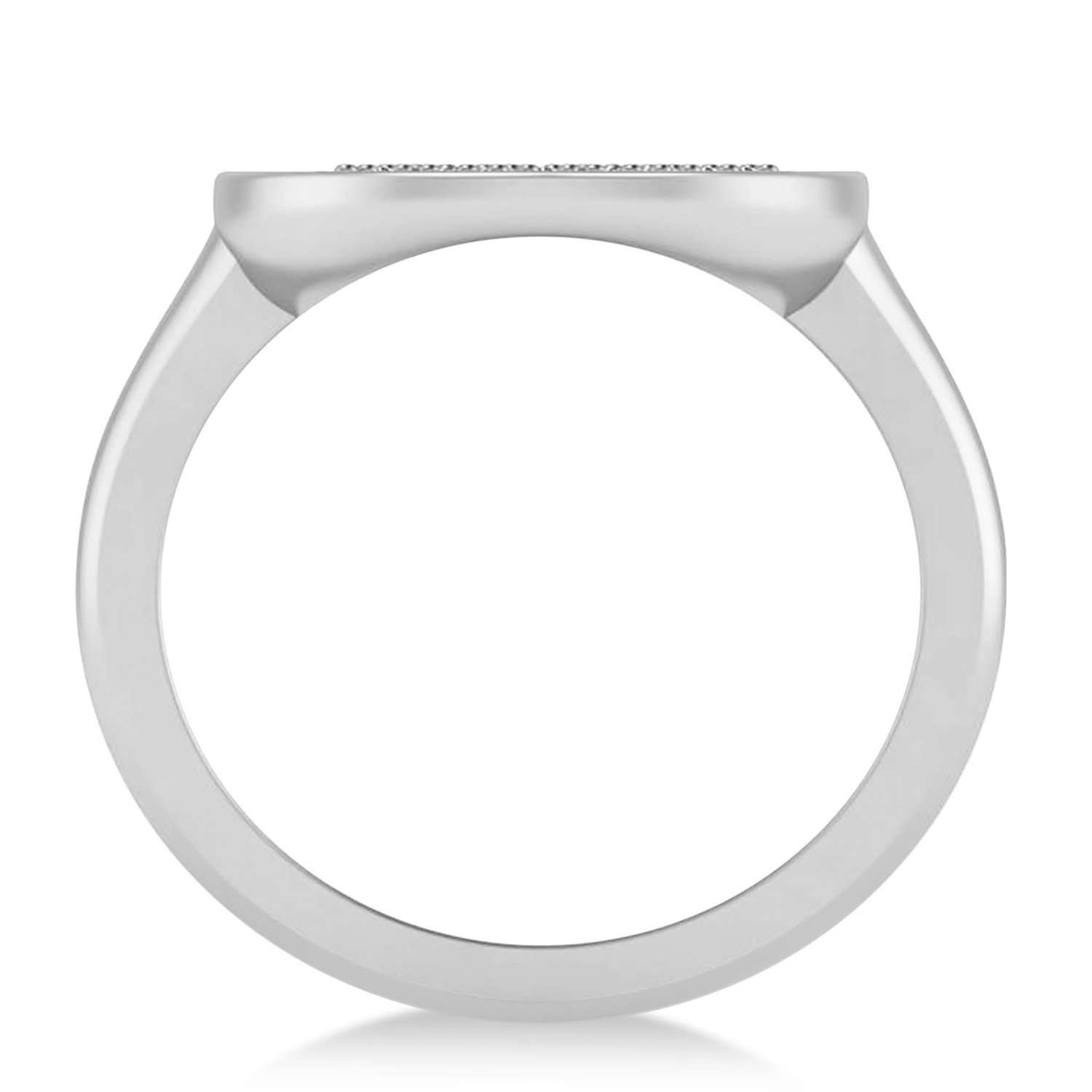Diamond Aquarius Zodiac Disk Ring 14k White Gold (0.10ct)
