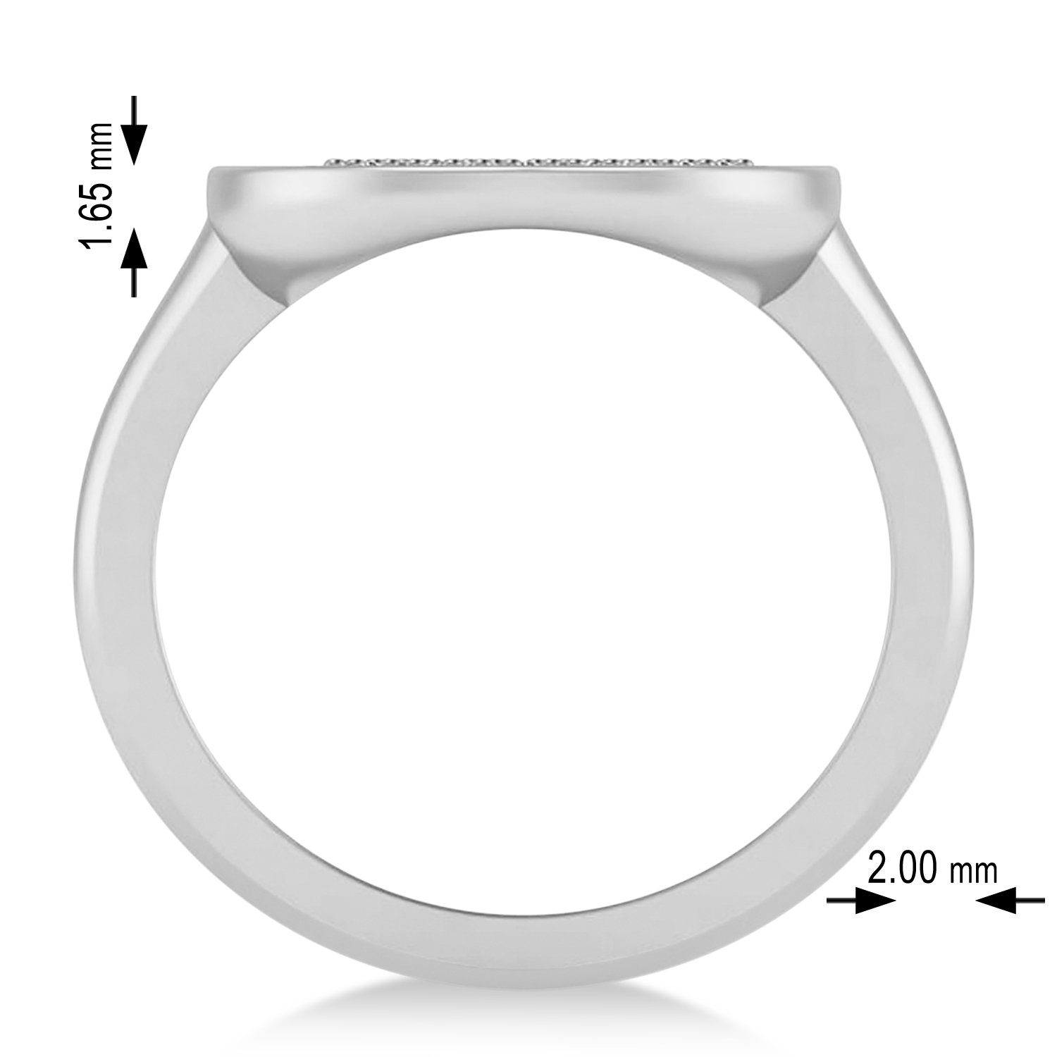 Diamond Aquarius Zodiac Disk Ring 14k White Gold (0.10ct)
