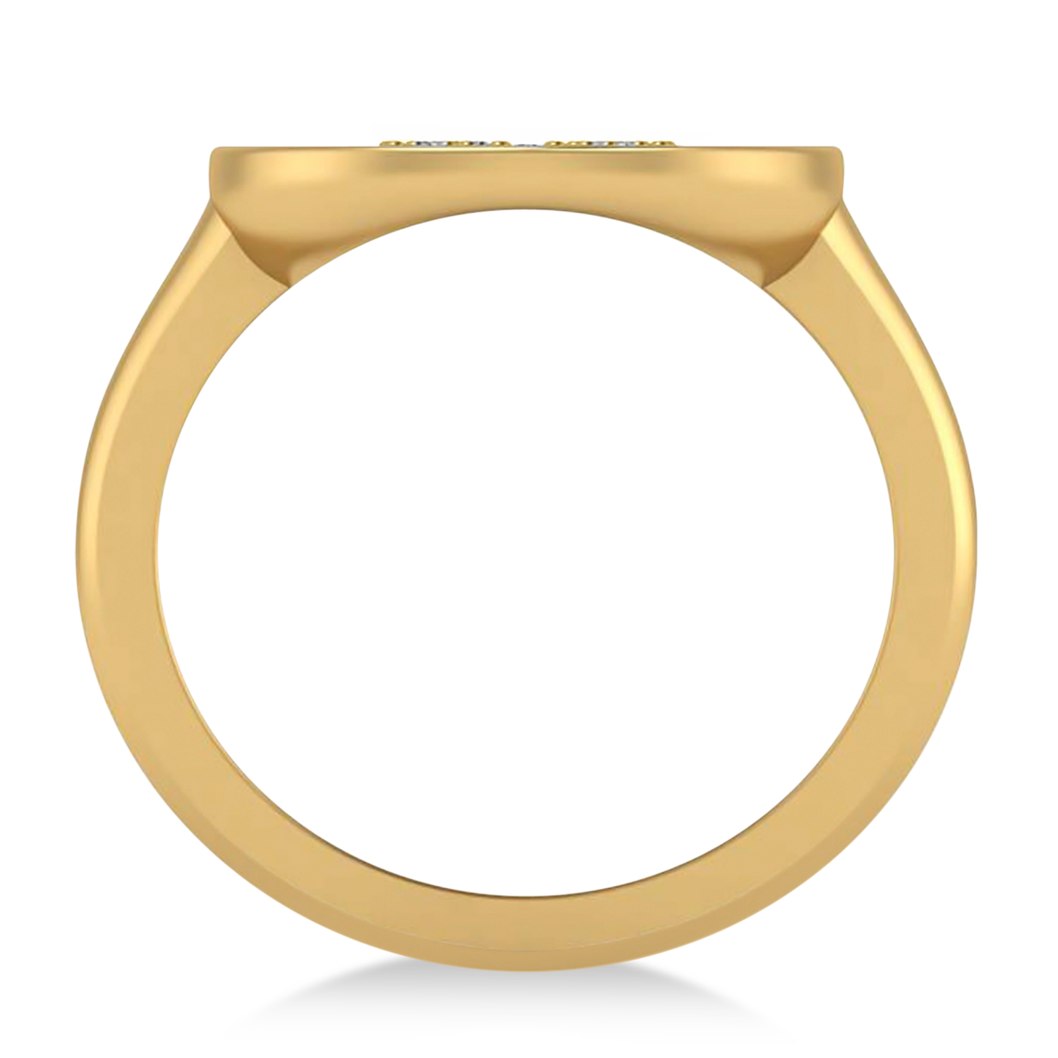 Diamond Pisces Zodiac Disk Ring 14k Yellow Gold (0.085ct)