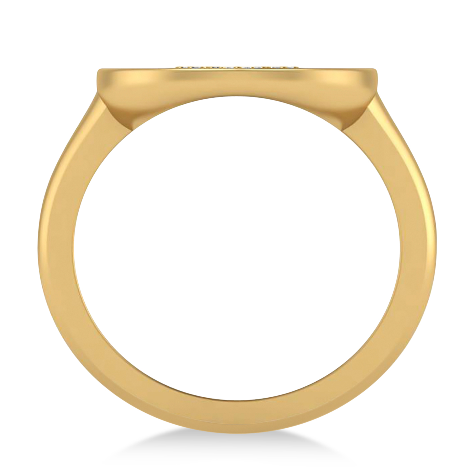 Diamond Taurus Zodiac Disk Ring 14k Yellow Gold (0.09ct)