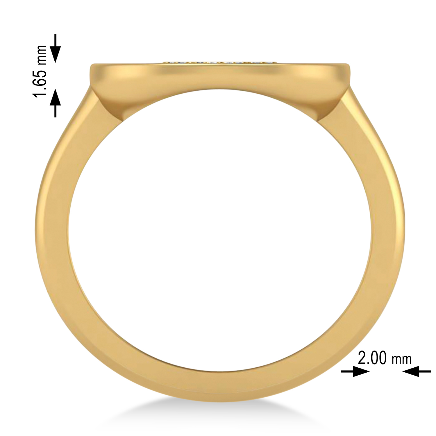 Diamond Taurus Zodiac Disk Ring 14k Yellow Gold (0.09ct)