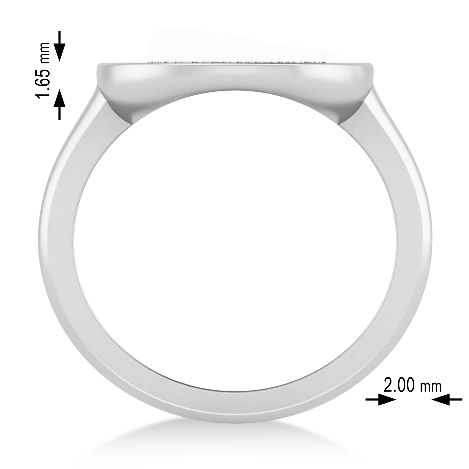 Diamond Leo Zodiac Disk Ring 14k White Gold (0.095ct)