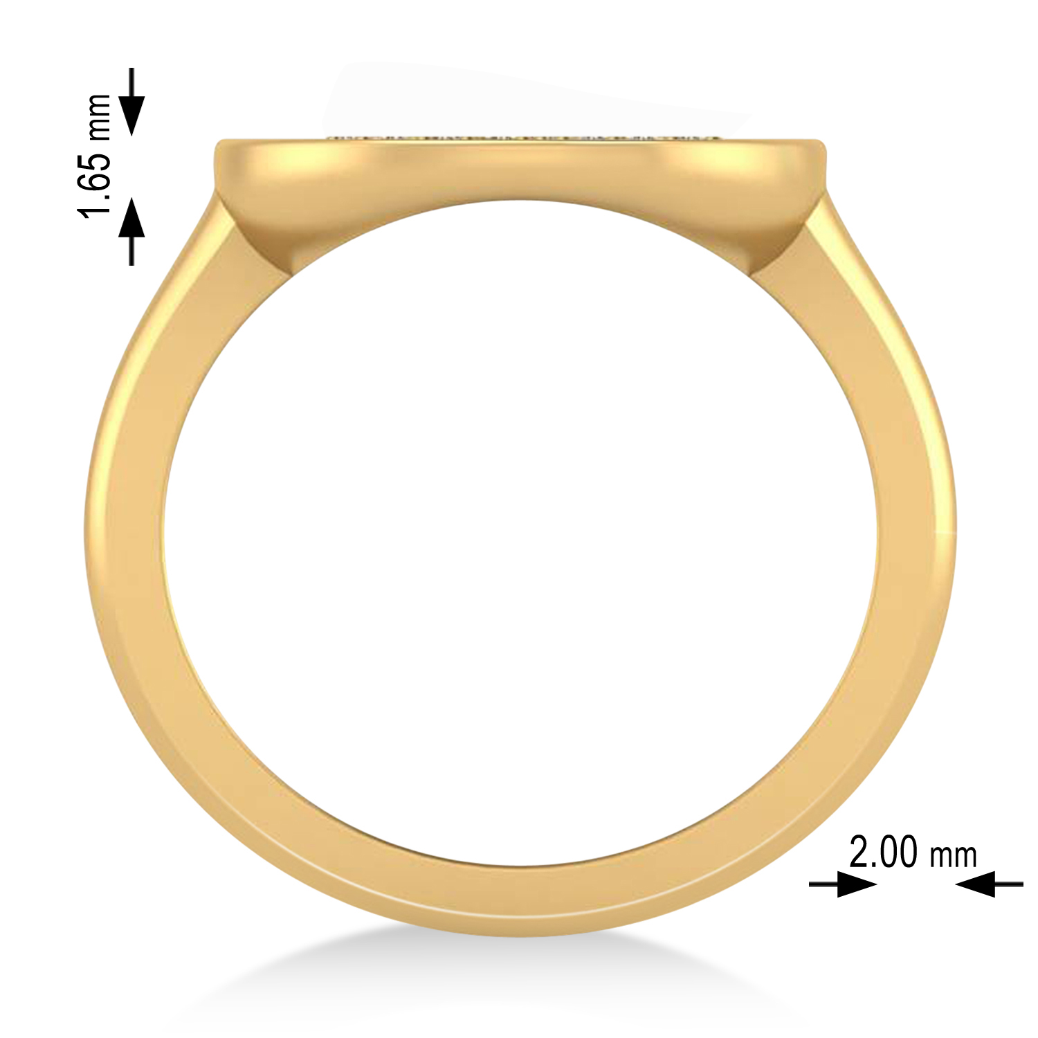 Diamond Leo Zodiac Disk Ring 14k Yellow Gold (0.095ct)