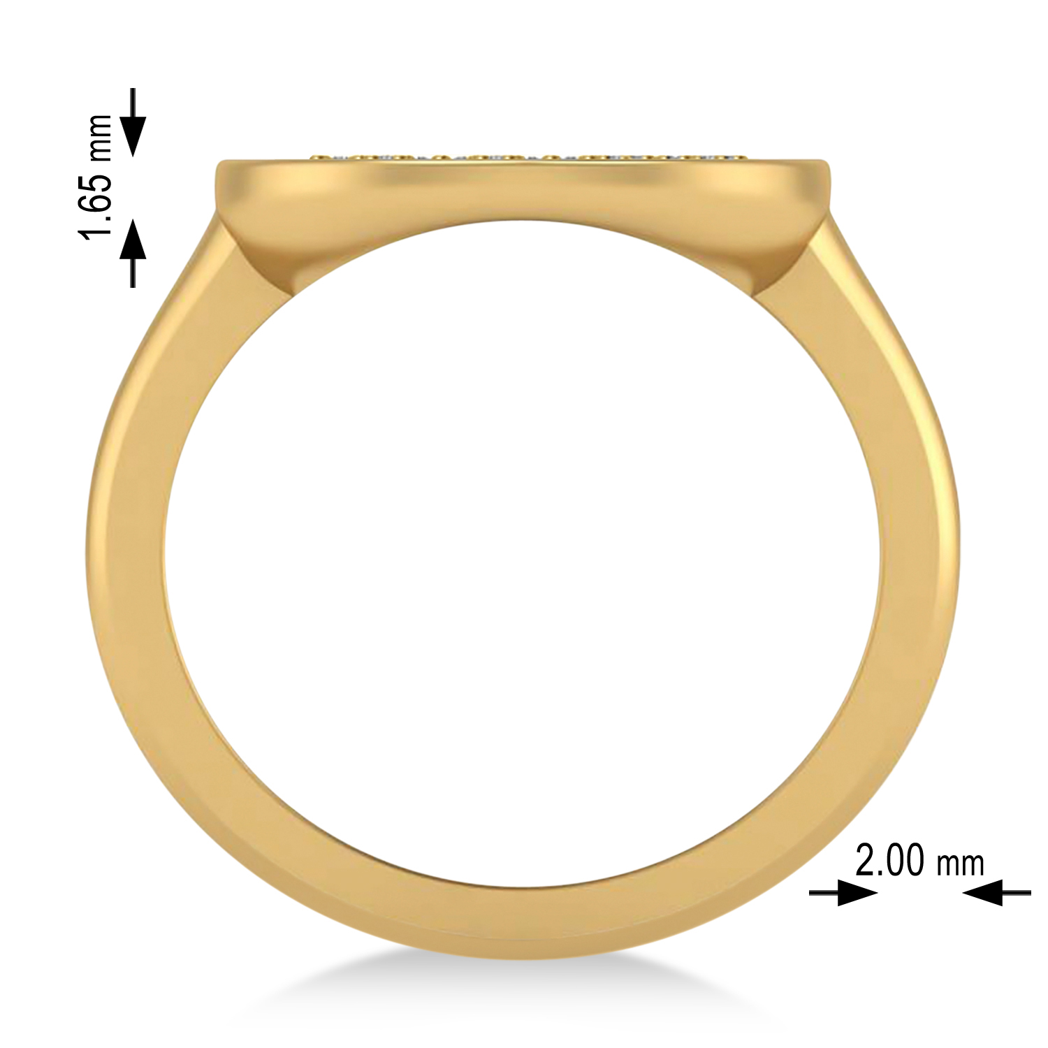 Diamond Virgo Zodiac Disk Ring 14k Yellow Gold (0.13ct)