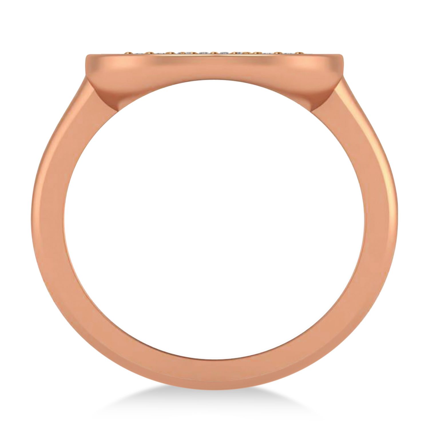 Diamond Libra Zodiac Disk Ring 14k Rose Gold (0.105ct)
