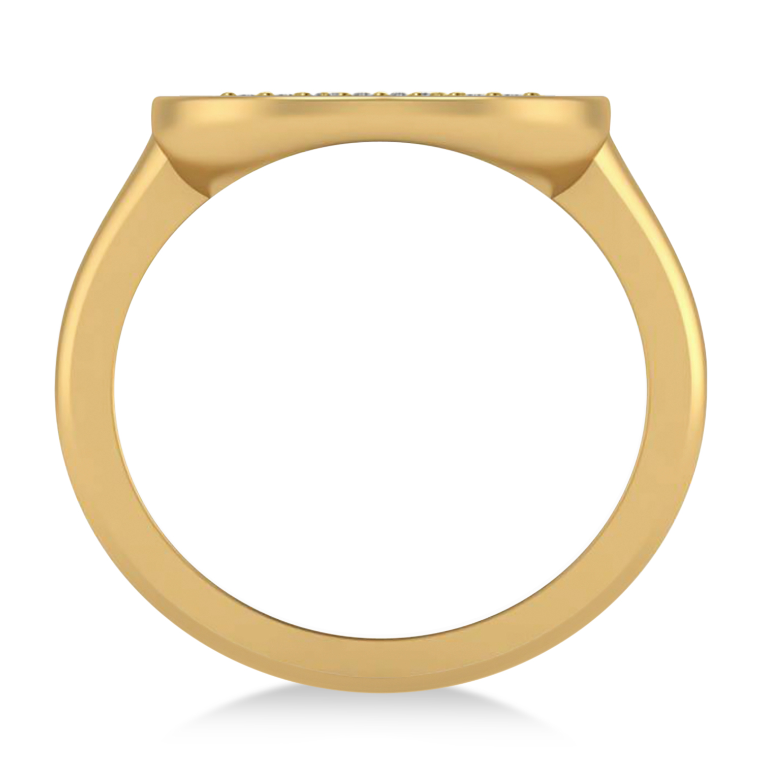 Diamond Libra Zodiac Disk Ring 14k Yellow Gold (0.105ct)