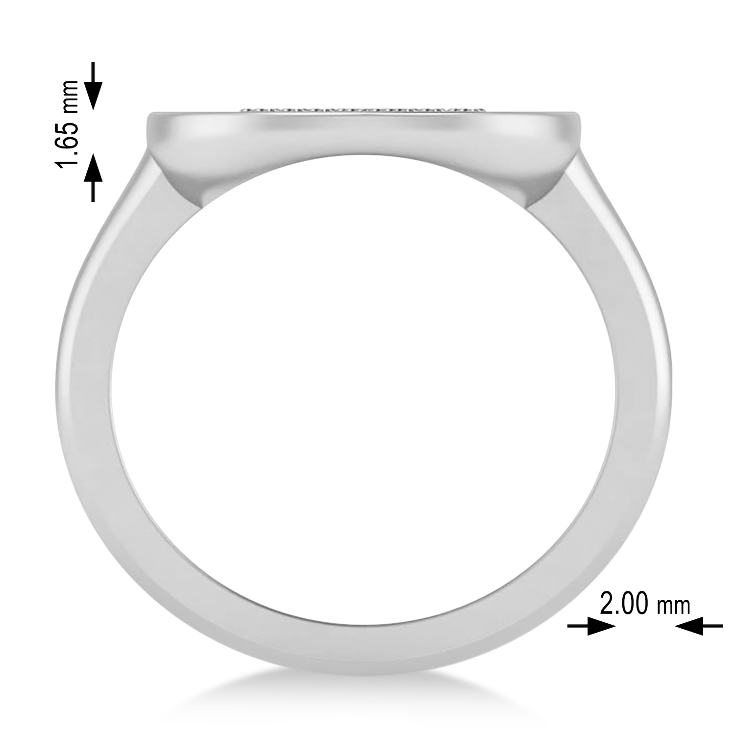Diamond Sagittarius Zodiac Disk Ring 14k White Gold (0.06ct)
