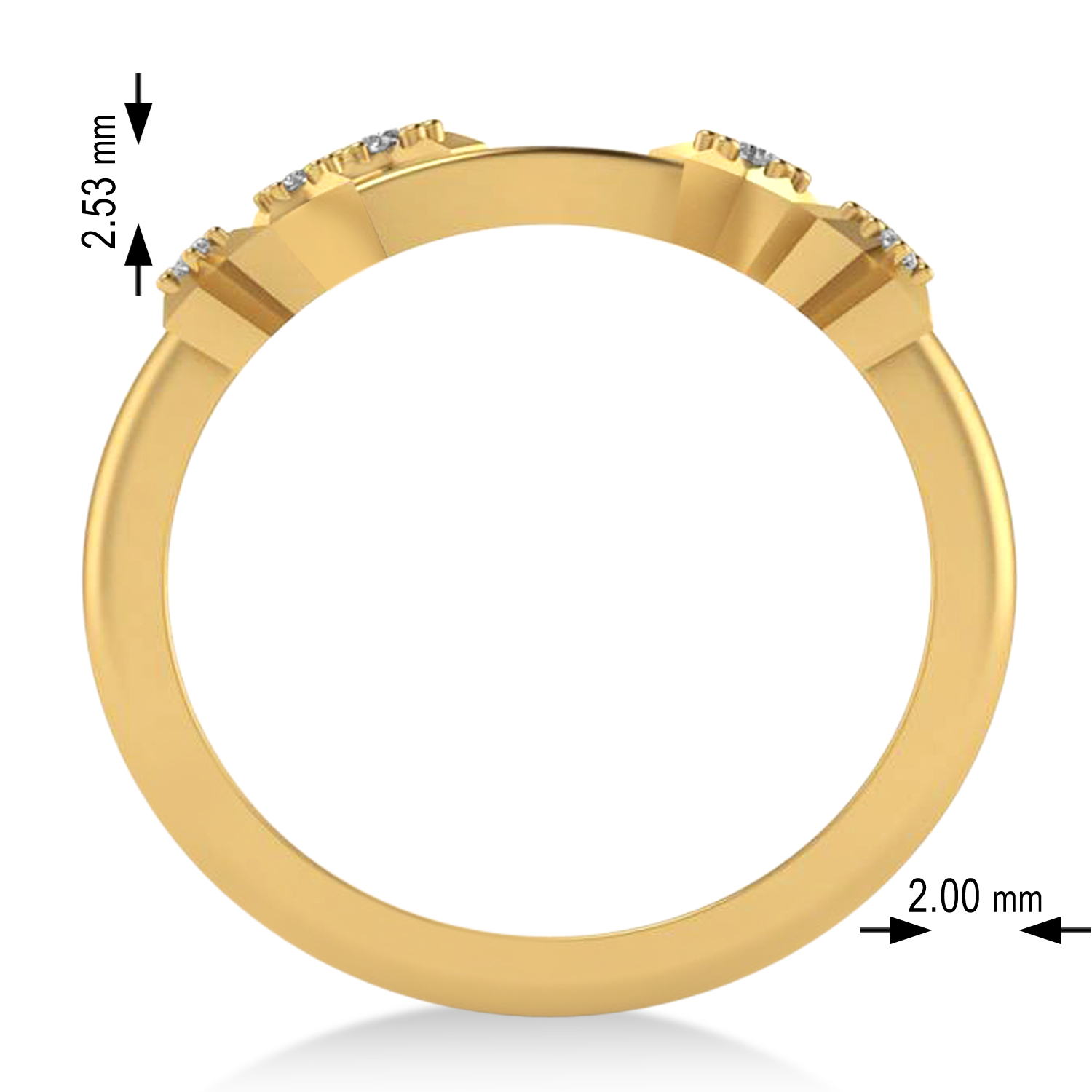 Diamond Aries Zodiac Constellation Star Ring 14k Yellow Gold (0.09ct)