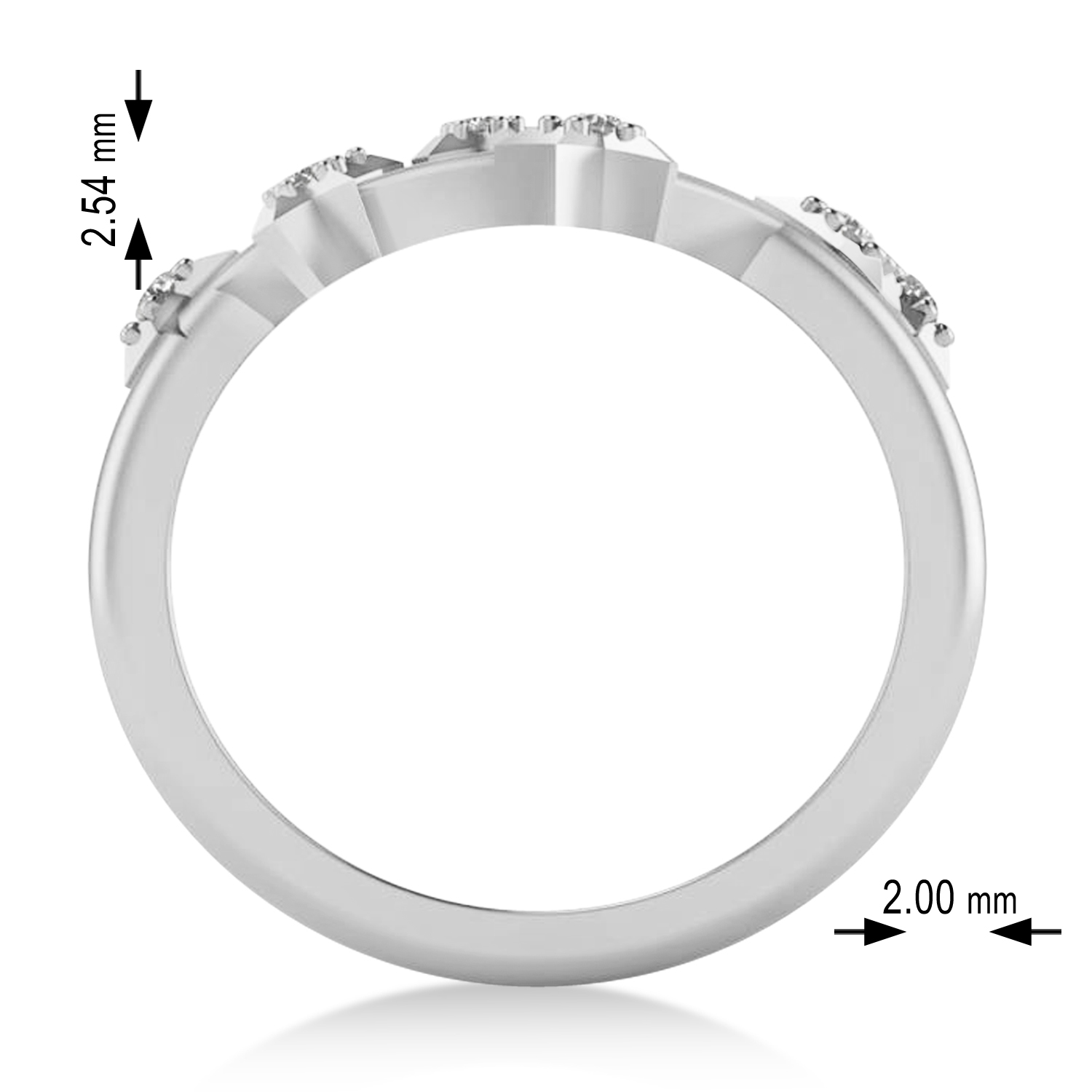 Diamond Capricorn Zodiac Constellation Star Ring 14k White Gold (0.11ct)