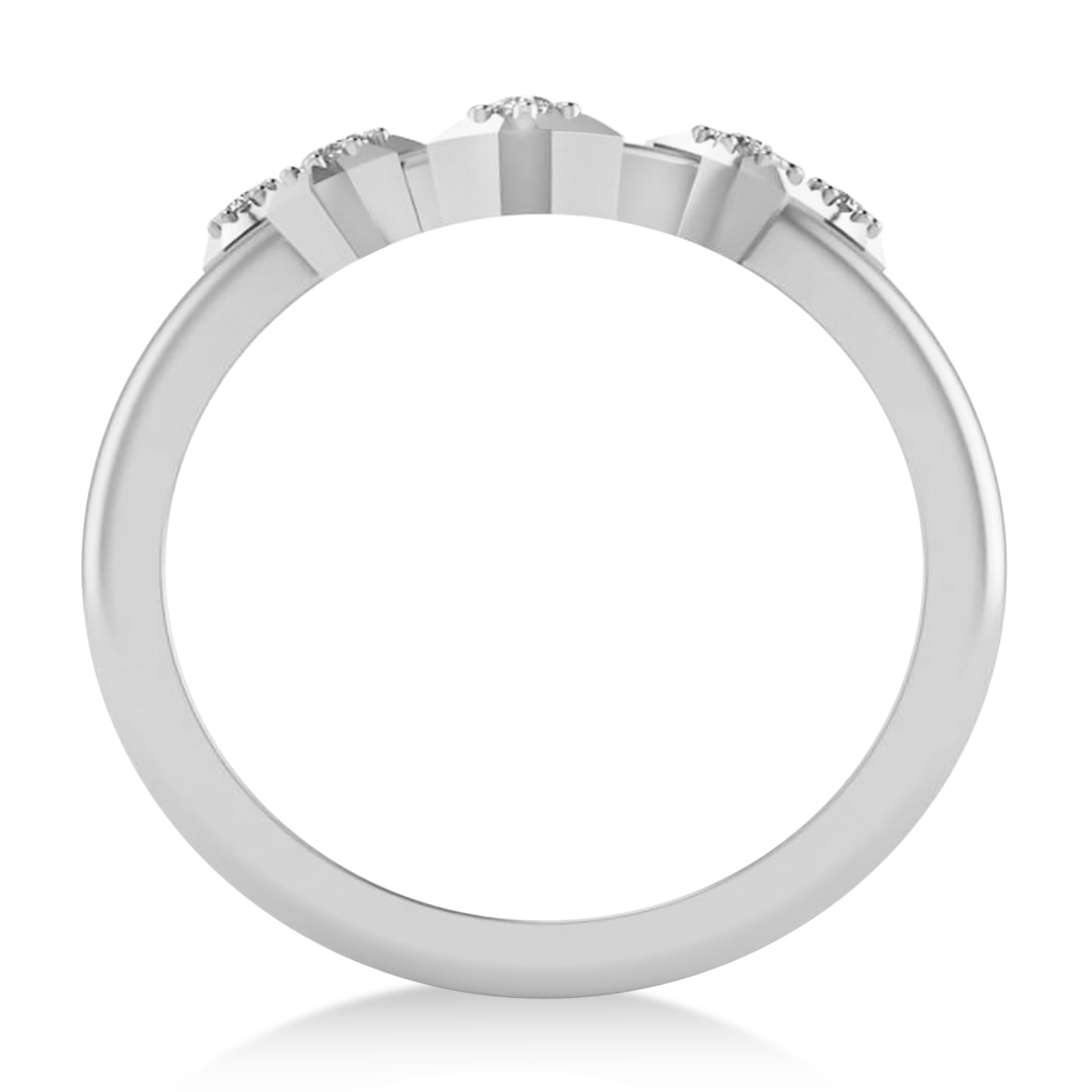 Diamond Aquarius Zodiac Constellation Star Ring 14k White Gold (0.09ct)