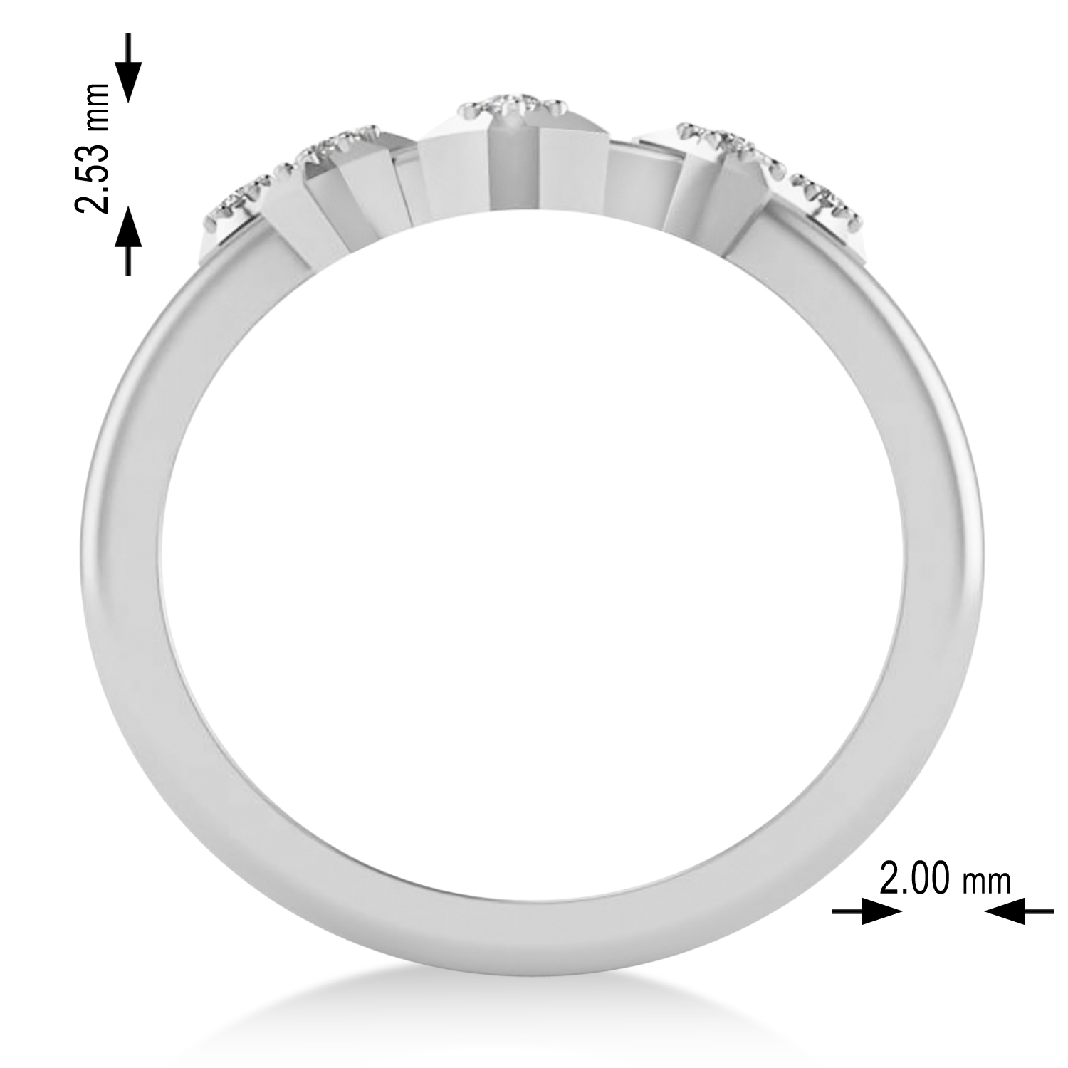 Diamond Aquarius Zodiac Constellation Star Ring 14k White Gold (0.09ct)