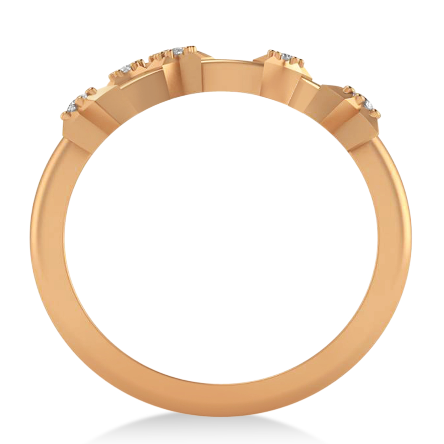 Diamond Pisces Zodiac Constellation Star Ring 14k Rose Gold (0.10 ct)