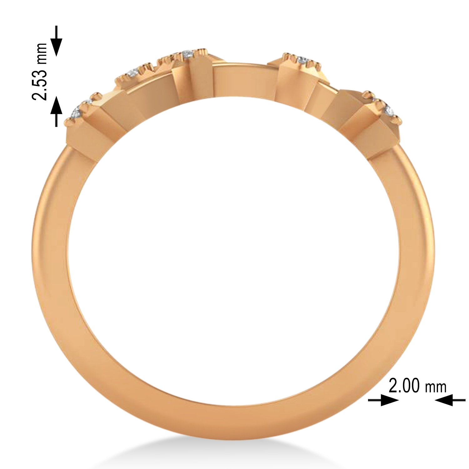 Diamond Pisces Zodiac Constellation Star Ring 14k Rose Gold (0.10 ct)