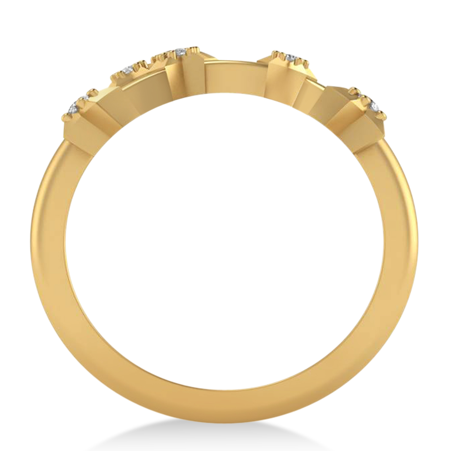 Diamond Pisces Zodiac Constellation Star Ring 14k Yellow Gold (0.10 ct)