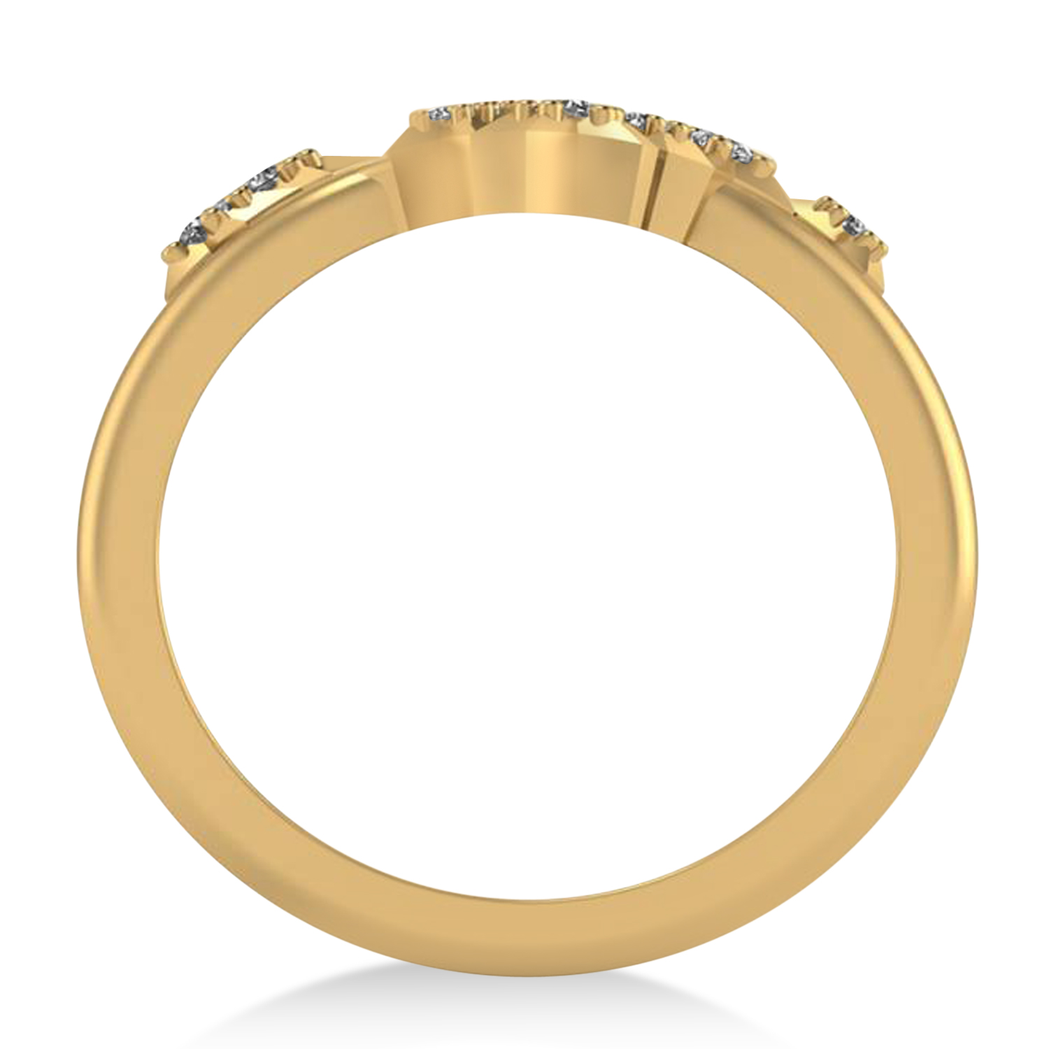 Diamond Gemini Zodiac Constellation Star Ring 14k Yellow Gold (0.12ct)