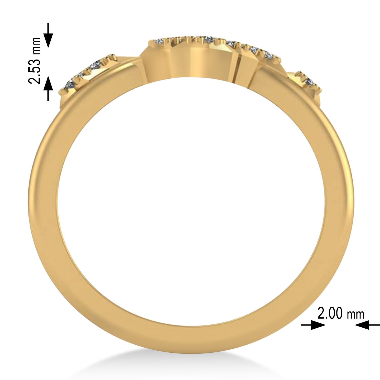Diamond Gemini Zodiac Constellation Star Ring 14k Yellow Gold (0.12ct)