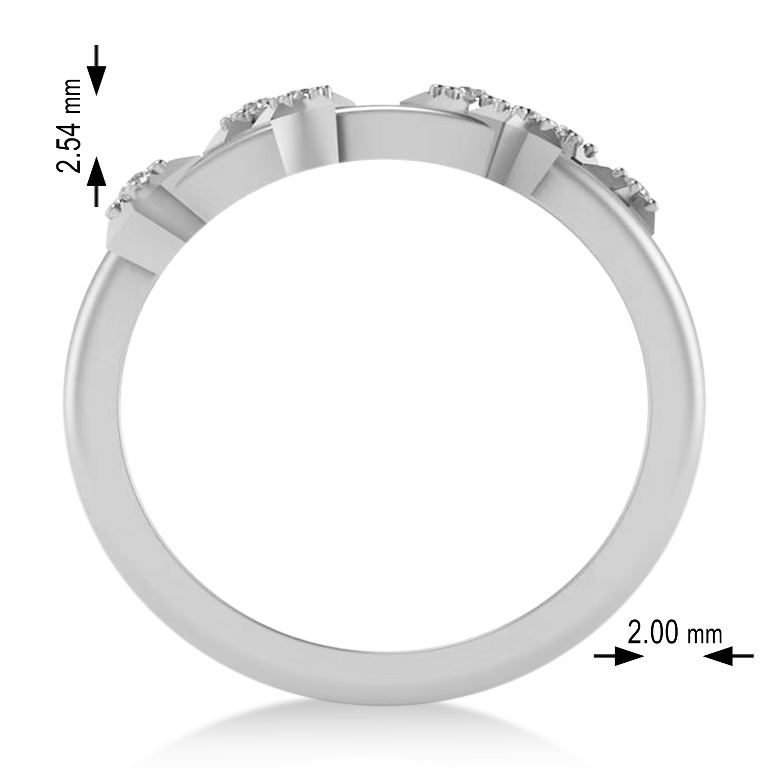 Diamond Leo Zodiac Constellation Star Ring 14k White Gold (0.10ct)