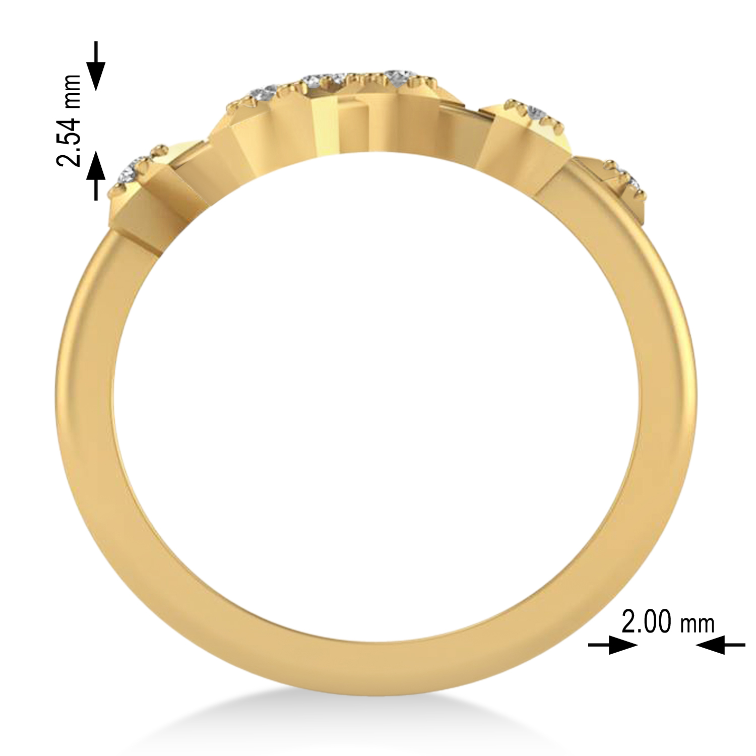 Diamond Virgo Zodiac Constellation Star Ring 14k Yellow Gold (0.11ct)