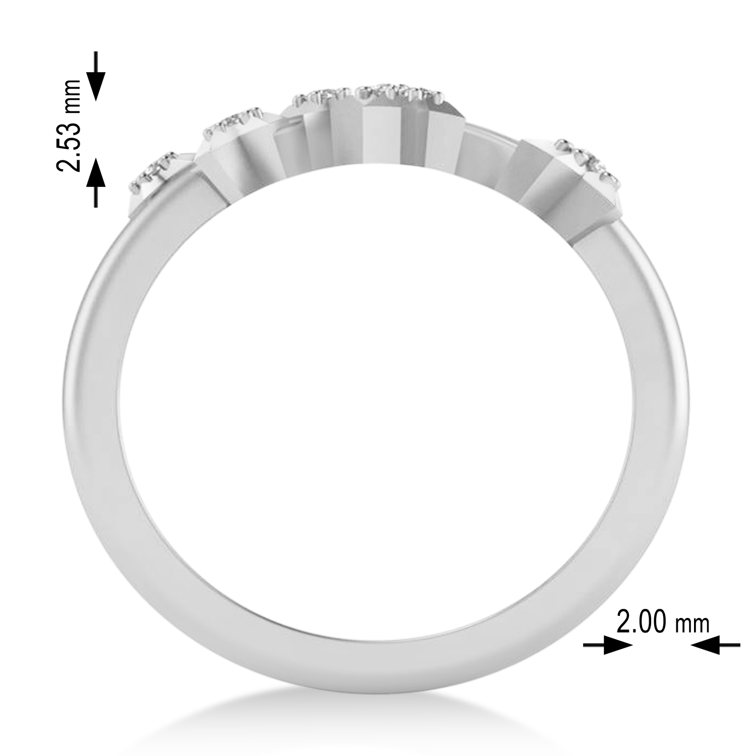 Diamond Libra Zodiac Constellation Star Ring 14k White Gold (0.08ct)