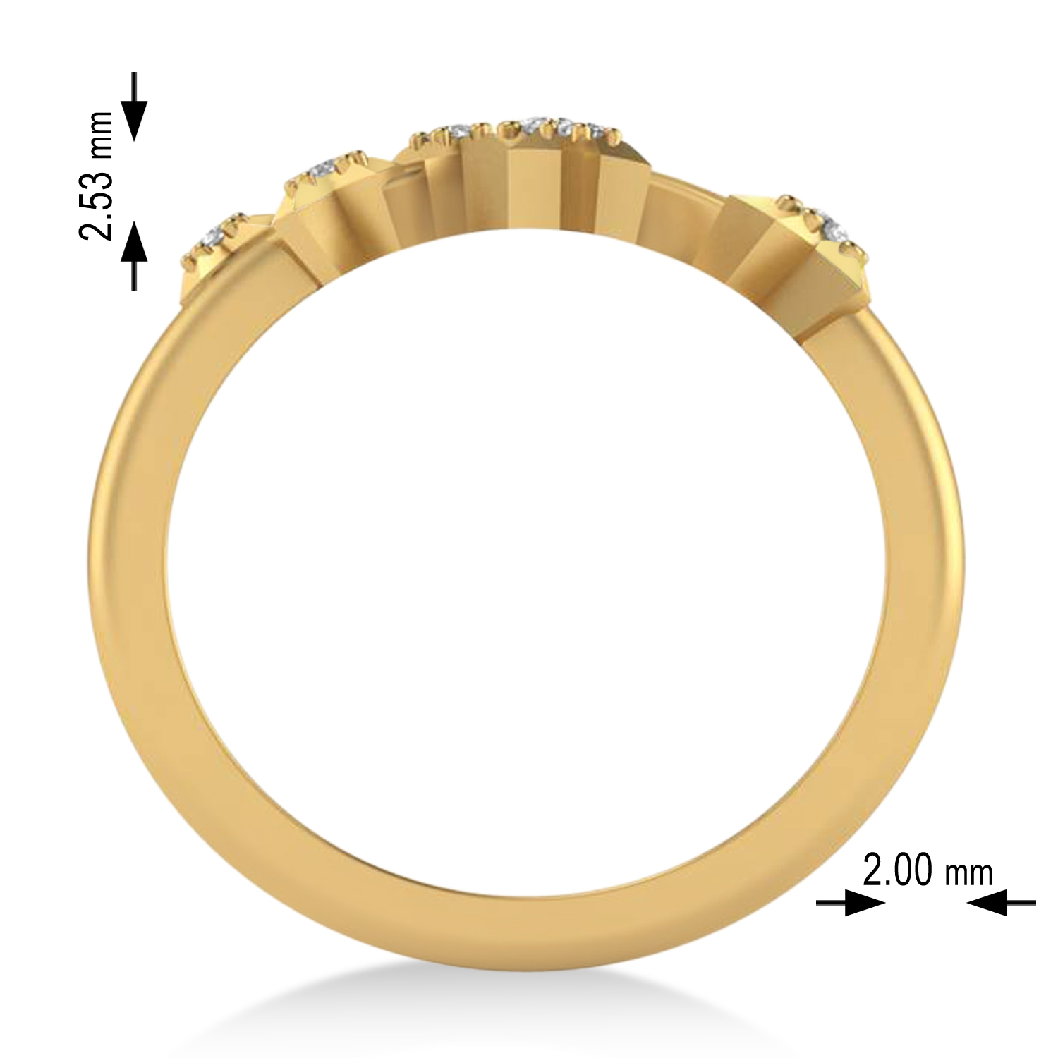 Diamond Libra Zodiac Constellation Star Ring 14k Yellow Gold (0.08ct)